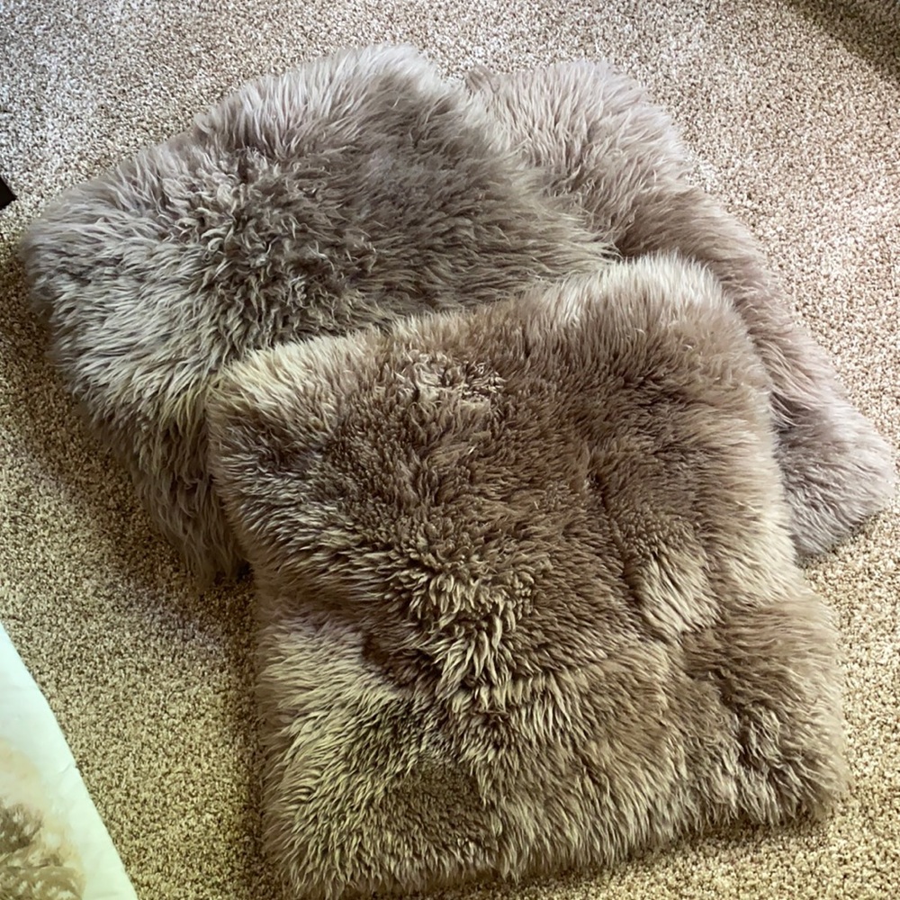 Set of 4 Sheepskin Pillow Covers